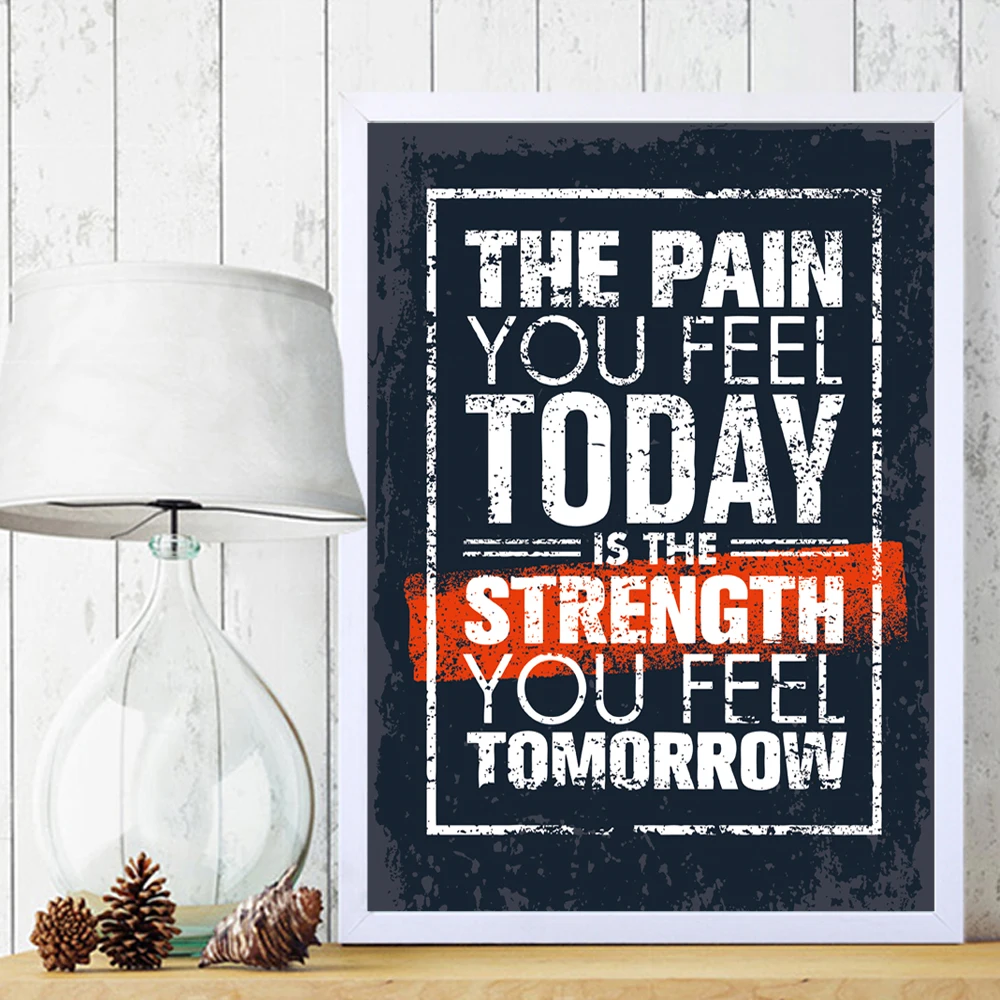 Quote Poster The Pain You Feel Today Is Strength Tomorrow Canvas Print Painting Wall Art Picture Home Decoration | Дом и сад
