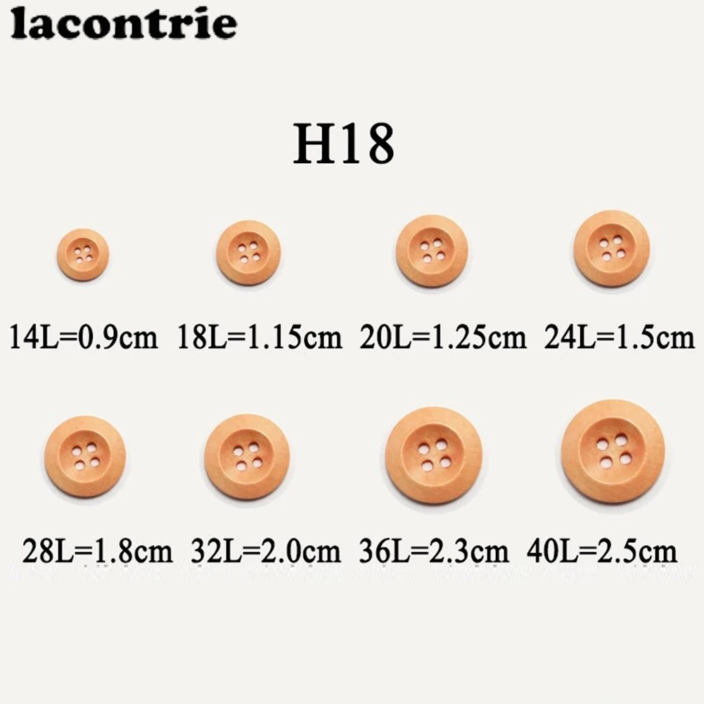Lacontrie 100 шт. 18 мм пуговицы из натурального дерева 4 отверстия Ремесло пошив одежды