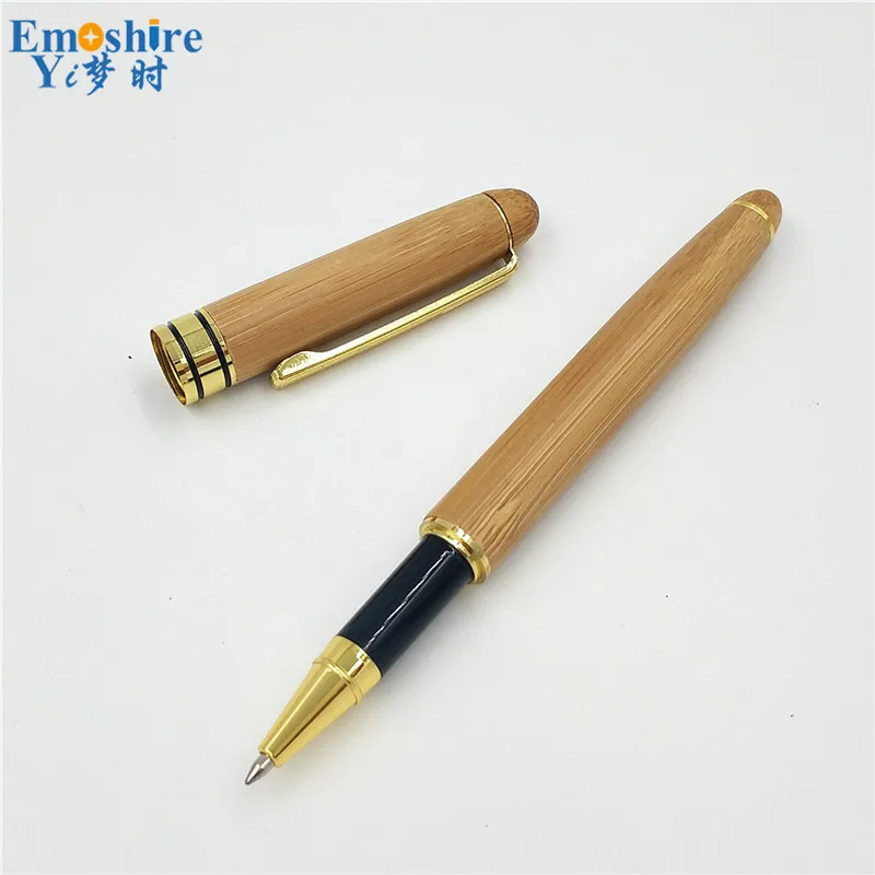 

Bamboo Signature Pen Bamboo Roller Ball pen Custom Made Without Paint Environmental Roller Ball Pens for Writing P381