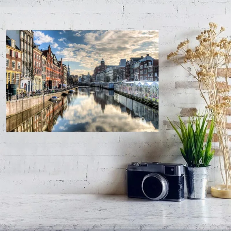 Пользовательские холст Настенный декор печати Нидерланды Амстердам плакат