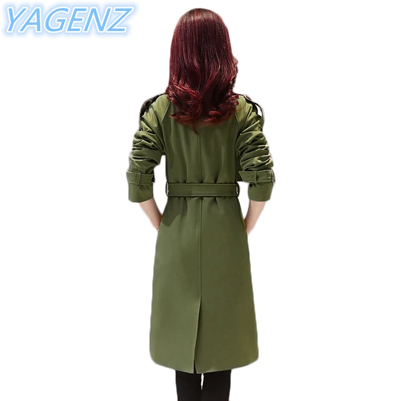 Женские двубортные ветровки 2020 весенне осенний модный длинный Тренч Женское