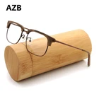 Винтажные очки AZB с прозрачными линзами, деревянные оправы для очков для мужчин и женщин, оправа для очков для близорукости, деревянные компьютерные оправы для чтения