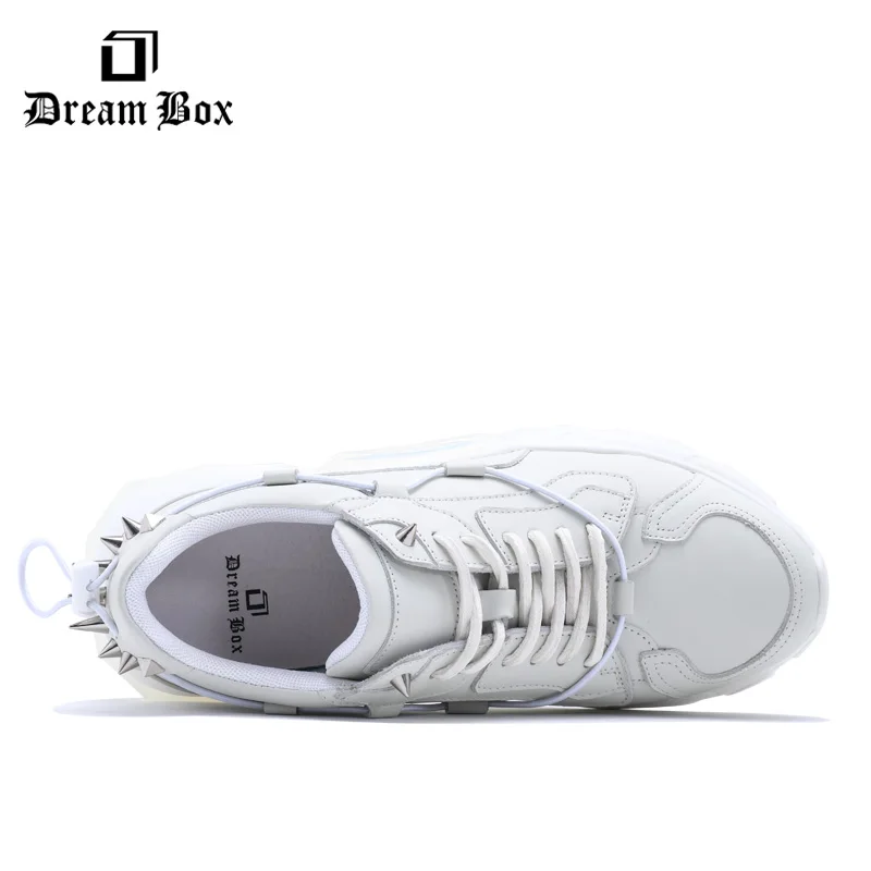 leather shoes men Small white with thick soles | Обувь