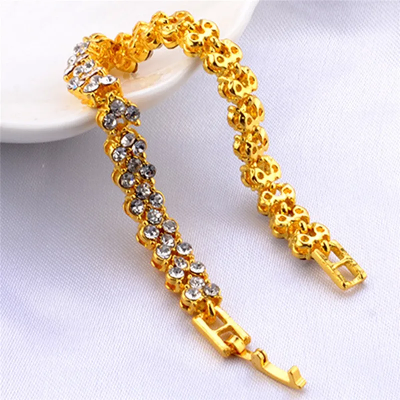 Изысканный Кристальный браслет простой и 3 вида цветов для женщин Pulseras Mujer
