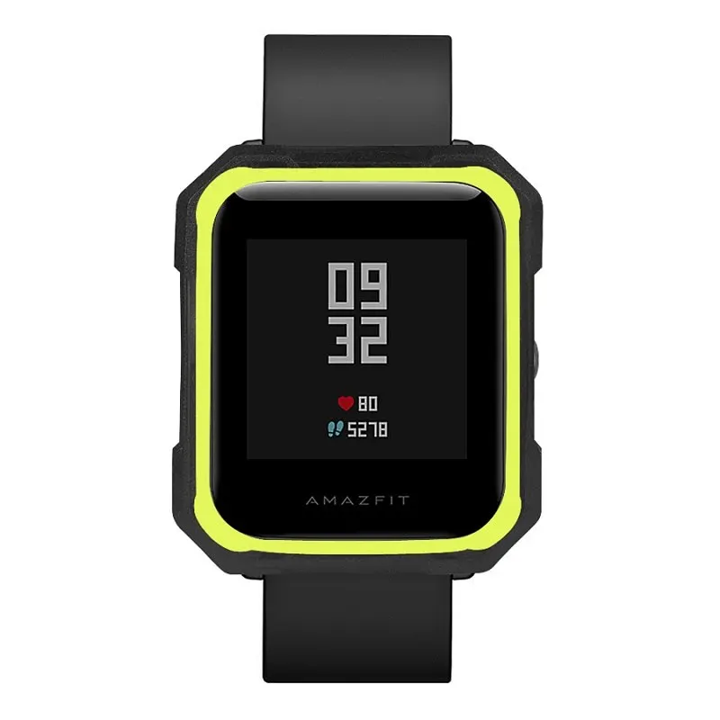 Защитный чехол для Xiaomi Huami Amazfit Bip Youth Watch Full TPU Shell красочный чехол Аксессуары для Amazfit Bip Youth Watch - Цвет: black  green