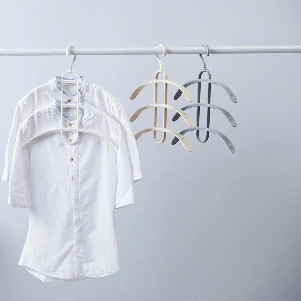 3 Layers Creative Hangers Anti-slip Multiple Layer Trousers Pants Hanger Closet Rack Clothing &amp Wardrobe Storage Dropship | Дом и сад
