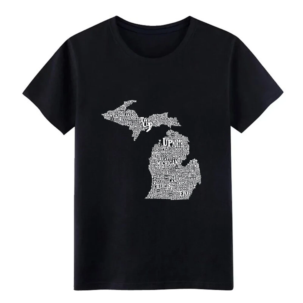 Мужская футболка Michigan by Words дизайнерская хлопковая Футболка с круглым вырезом