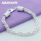 Женский браслет с геометрическим узором, из серебра 925 пробы, для подарка на день рождения