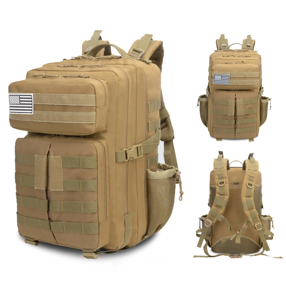 Тактические рюкзаки уличный рюкзак военный штурмовой армейский с флагом нашивки