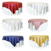 180x180cm satin fabric tablecloth table cover table overlay tableware cover restaurant banquet hotel wedding party decoration