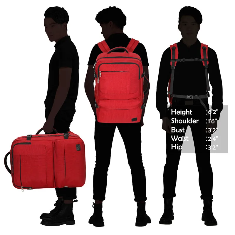 Waterproof Backpacks Men Women 44L Carry On Backpack Flight Approved Compression Travel Pack Cabin Bag Luggage Backbag Rugzak