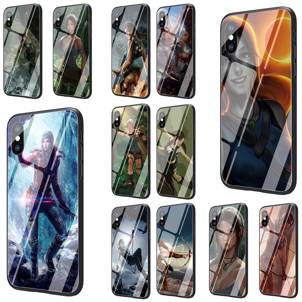 Чехол для телефона из закаленного стекла Lara Croft Tomb Raider game iPhone SE 2020 5 5s 6 6s Plus 7 8 X XR XS 11