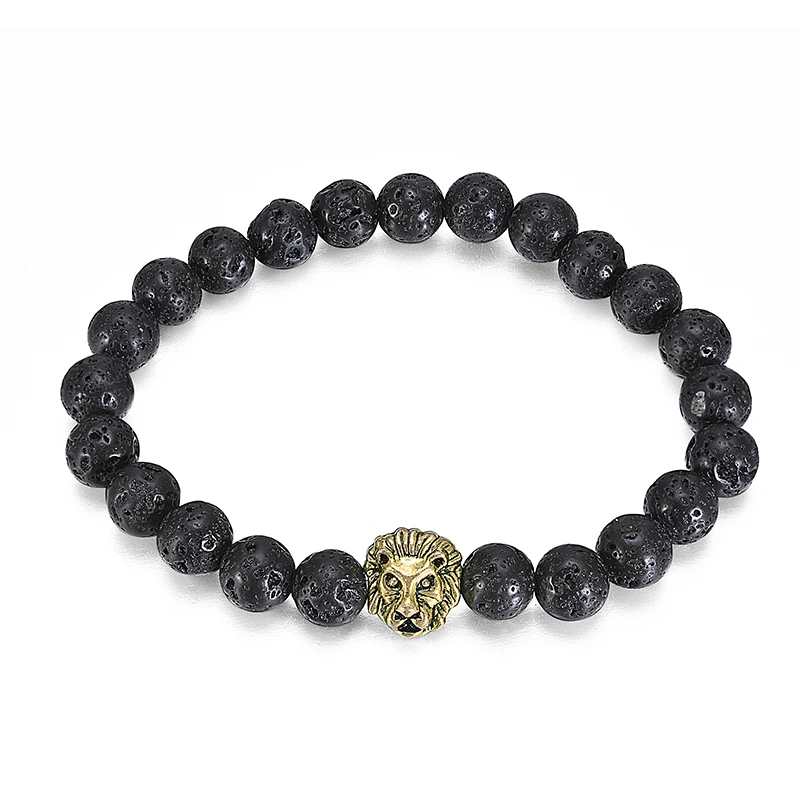 Браслеты из бусин чакр 7 цветов смешанные ювелирные украшения с черной лавовой