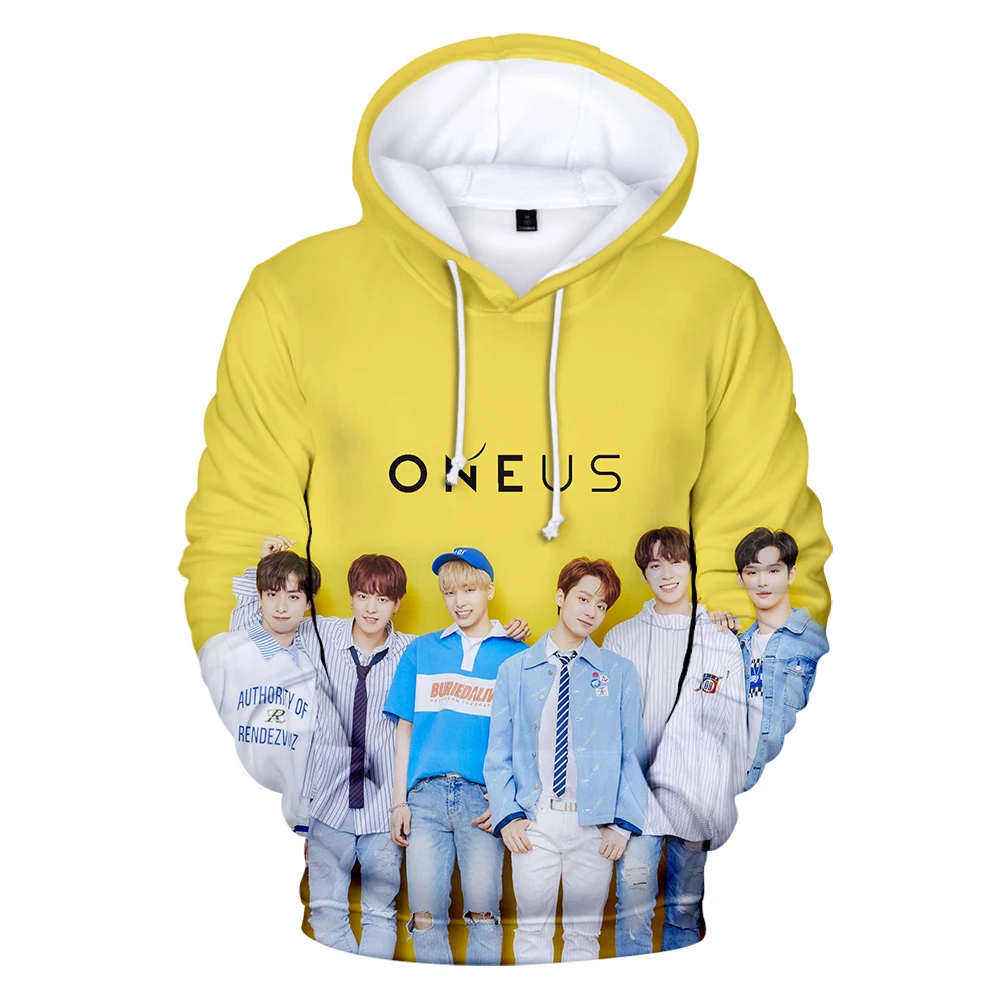 Новые корейские Kpop ONEUS 3D женские свитшоты с капюшоном/мужская толстовка длинным