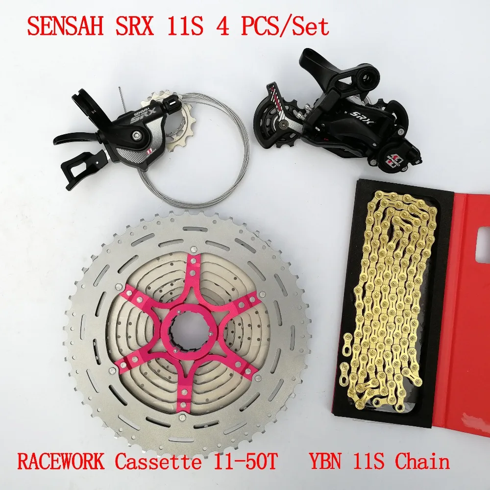 RACEWORK SRX 11 Скорость MTB переключатели список групп Racework 50 T кассета Цепь YBN 4 шт набор