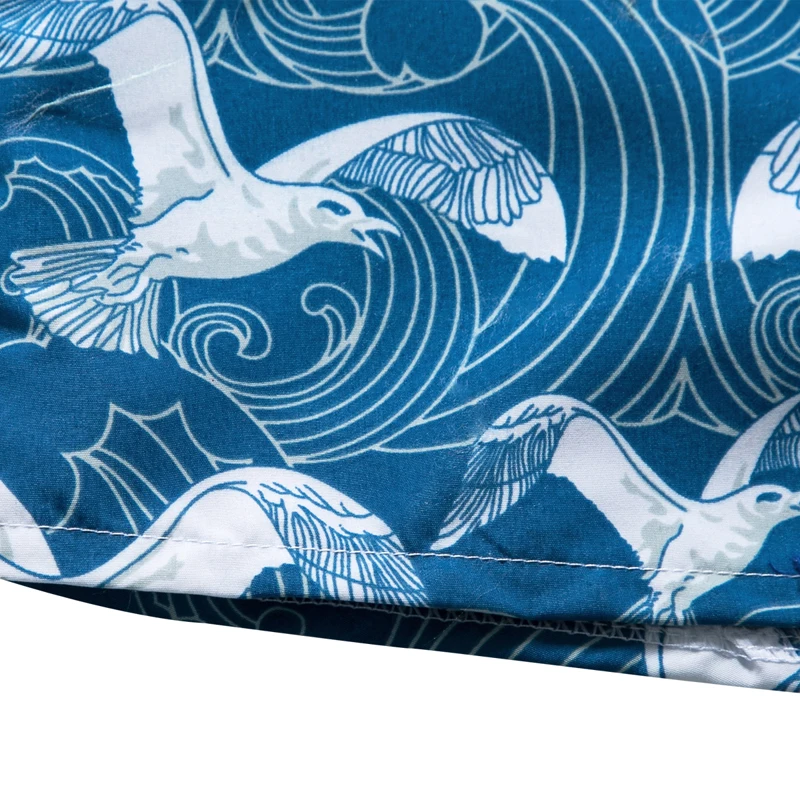 Мужские Гавайские рубашки с модным принтом коротким рукавом Пляжная футболка