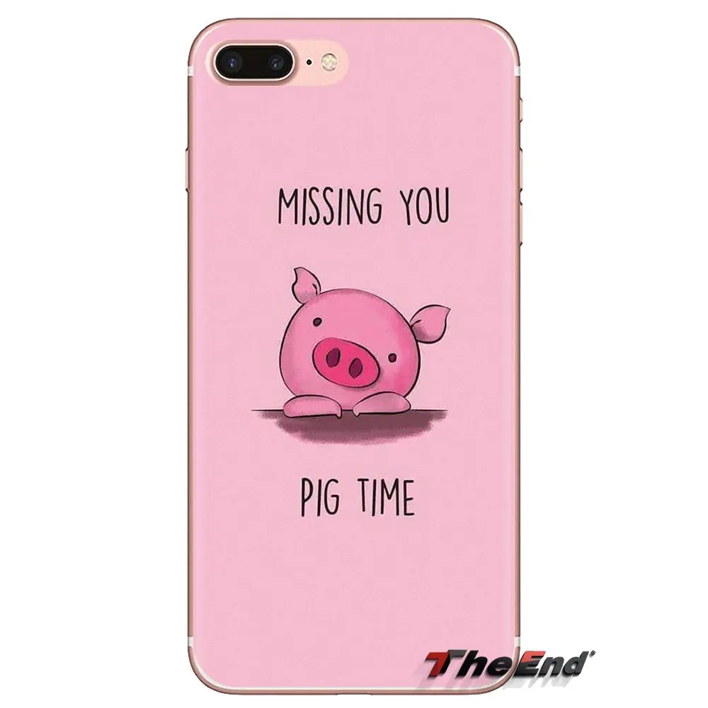 For Xiaomi Mi3 Samsung A10 A30 A40 A50 A60 A70 Galaxy S2 Note 2 Grand Core Prime funny cute lovely pig Transparent TPU Cover Bag |