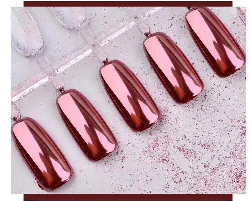 Rose Gold Nail Glitters Powder 0.2g Mirror Mermaid Shining Chrome Pigment Glitter Manicure DIY Art Decoratin | Красота и здоровье