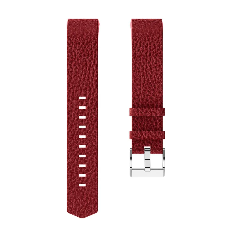 litchi red Кожаный ремешок для часов для браслета Fitbit Charge 2 смарт-аксессуары для Fitbit Charge2 браслет ремешок для часов на замену ремешок для часов - Цвет ремешка: litchi red