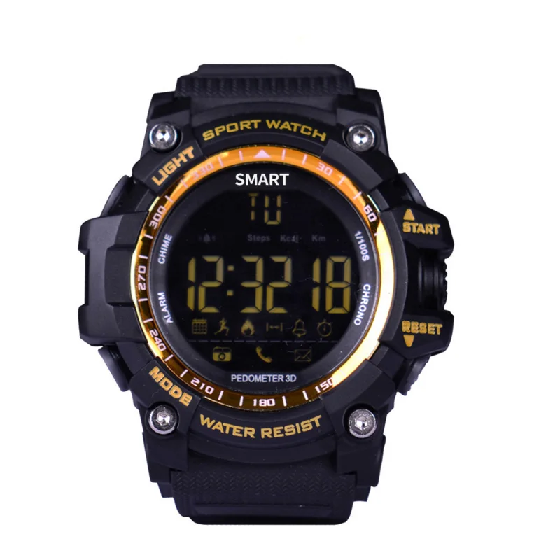Золотой Новинка EX16 Спортивные Bluetooth Смарт часы Xwatch 5ATM IP67 водонепроницаемые умные часы Шагомер Секундомер Будильник долгое время ожидания - Цвет: Золотой