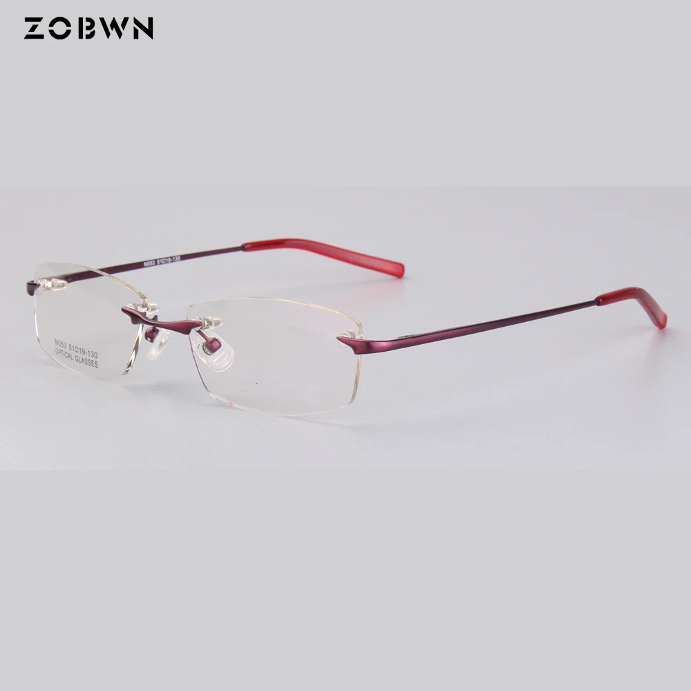 

wholesale glasses Women Eyeglasses Fashion rimless Optical Glasses Frame Brand Design Plain Eye glasses oculos de grau femininos