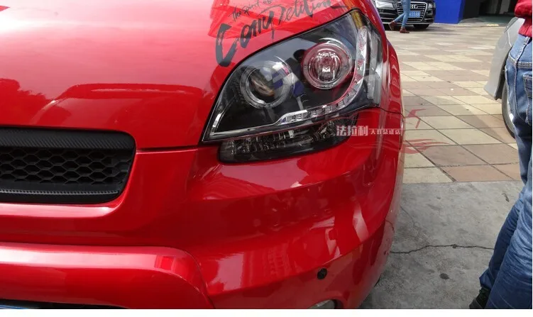 Автомобильный стиль для KIA SOUL фары 2009-2013 SOUL светодиодный фонарь для автомобиля angel eye светодиодный drl H7 hid Биксеноновые линзы ближнего света фара