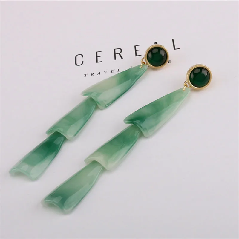

Multi-layer creative Jewelry Ear Accessories Turquoises Earrings Drop Blue Natural Stone Gilded Dangle Earrings for Women N2835