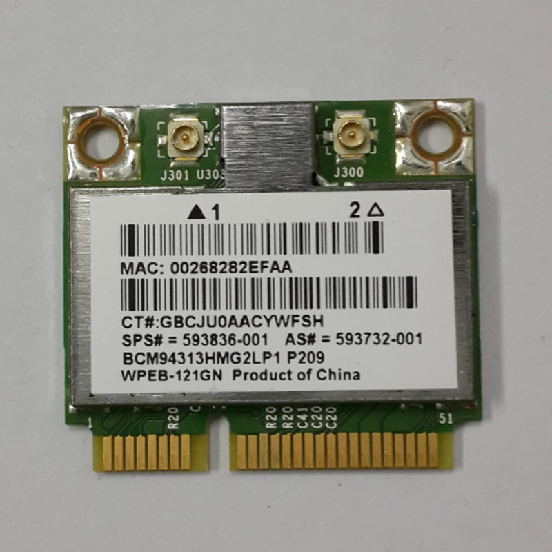 Wi-Fi адаптер BCM94313HMG 802.11b/g/draft-n для 6460b 2560b 8560p g72 mini110 210 Series 593836-001 | Компьютеры и офис