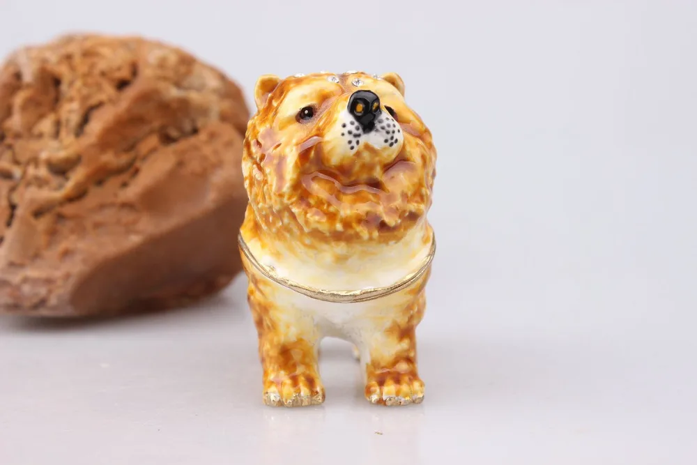 Dog Jewelry Trinket Box Antique  Dog Miniature Dog Boxer Fingurine