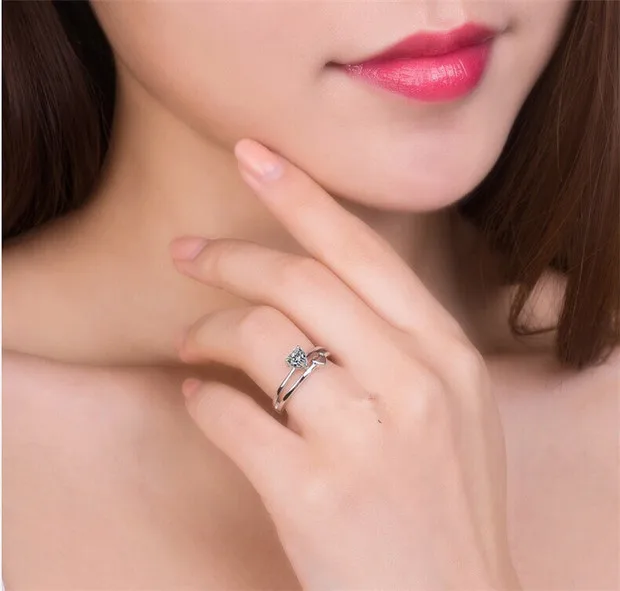Есть взаимное сродство элегантное сердцебиение 0.5Ct бриллиантовое кольцо Твердое