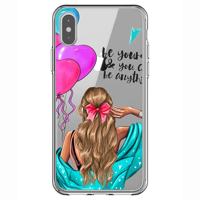 Модный прозрачный мягкий чехол для телефона из ТПУ iPhone X XS Max XR 7 8 милый