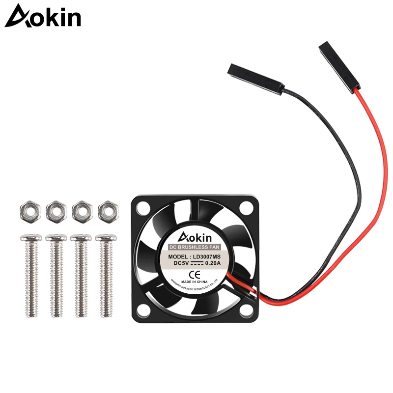 

DC 5V 0.2A Brushless CPU Cooling Fan with Screws for Raspberry Pi 4 B/ Pi 3 Model B RPI B+