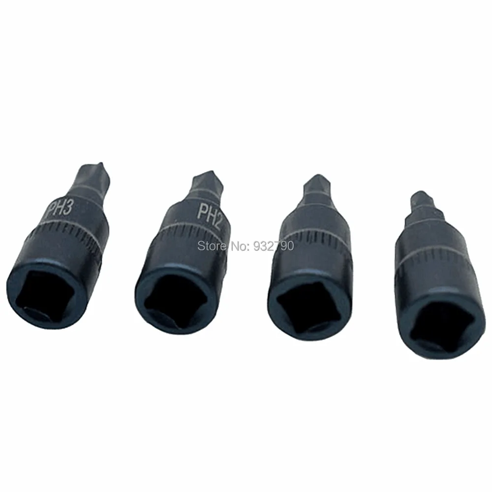 4 шт. отвертка 1/4 "Привод PH0 PH1 PH2 PH3 бит гнездо набор инструментов для гаража Биты