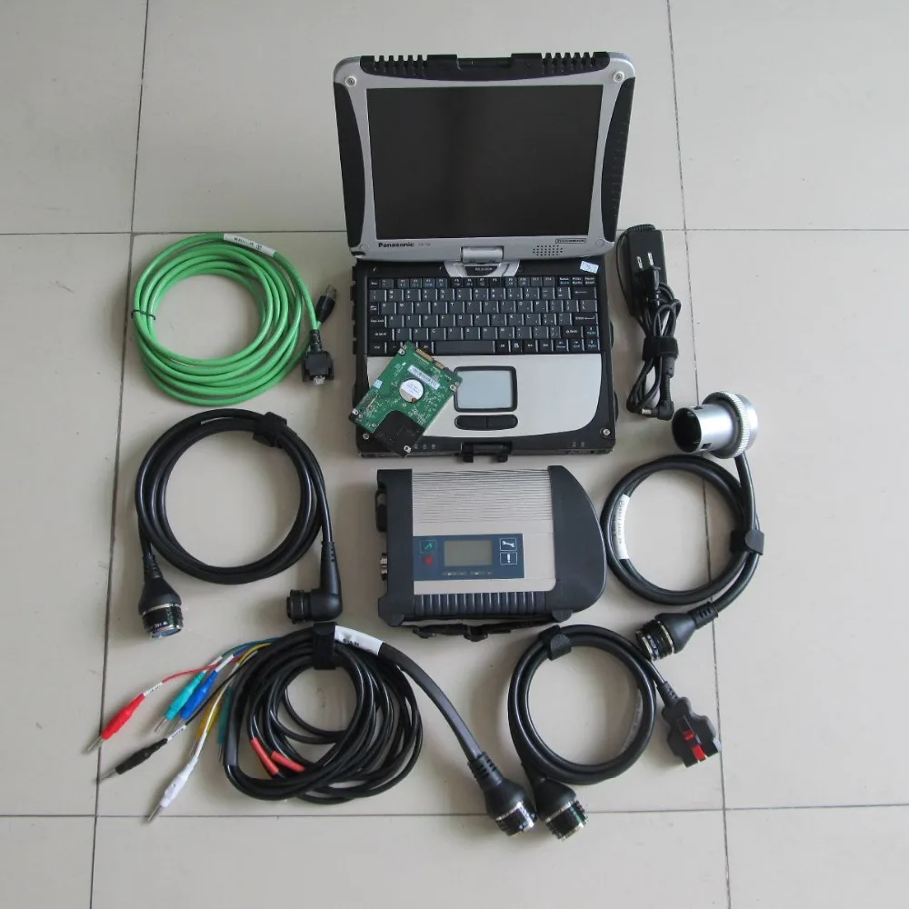 Новейший mb star sd c5 X ENTRY/DAS/EPC/WIS/EWA/VEDIAMO/DTS Monaco ноутбук CF19 I5 4G и SSD HDD SD Connect C5