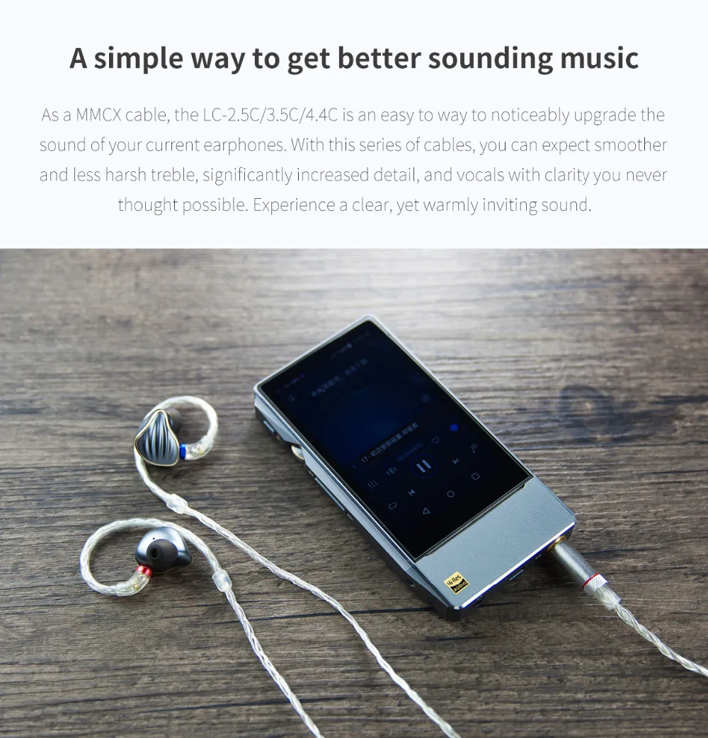 FIIO LC-2.5C / LC-3.5C LC-4.4C MMCX ручная работа 8-многожильные монокристаллические серебряные
