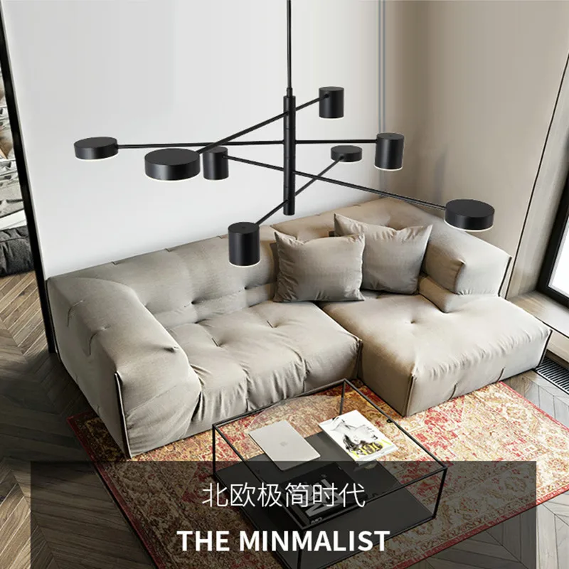 Modern Black Living Room Led Chandelier Creative Adjustable Heads Bedroom Hotel Hall Decoration Light Fixtures Free Shipping | Освещение