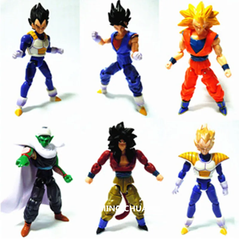 6 шт./компл. аниме Dragon Ball Z Saiyan Son Goku And Vegeta VS Piccolo ПВХ фигурка Коллекционная модель