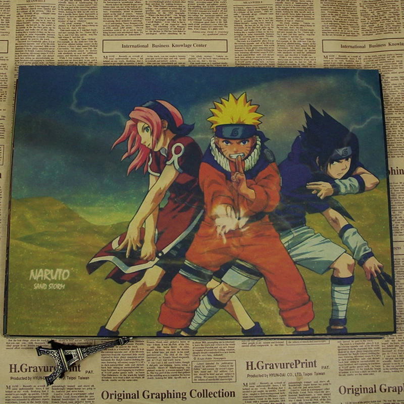 Уютный момент аниме Uzumaki Naruto постер Naruto Uzumaki Naruto/Итачи Учиха/Akatsuki Винтаж плакат из крафт-бумаги, ручной стержень, для кафе, для домашнего декора QT442