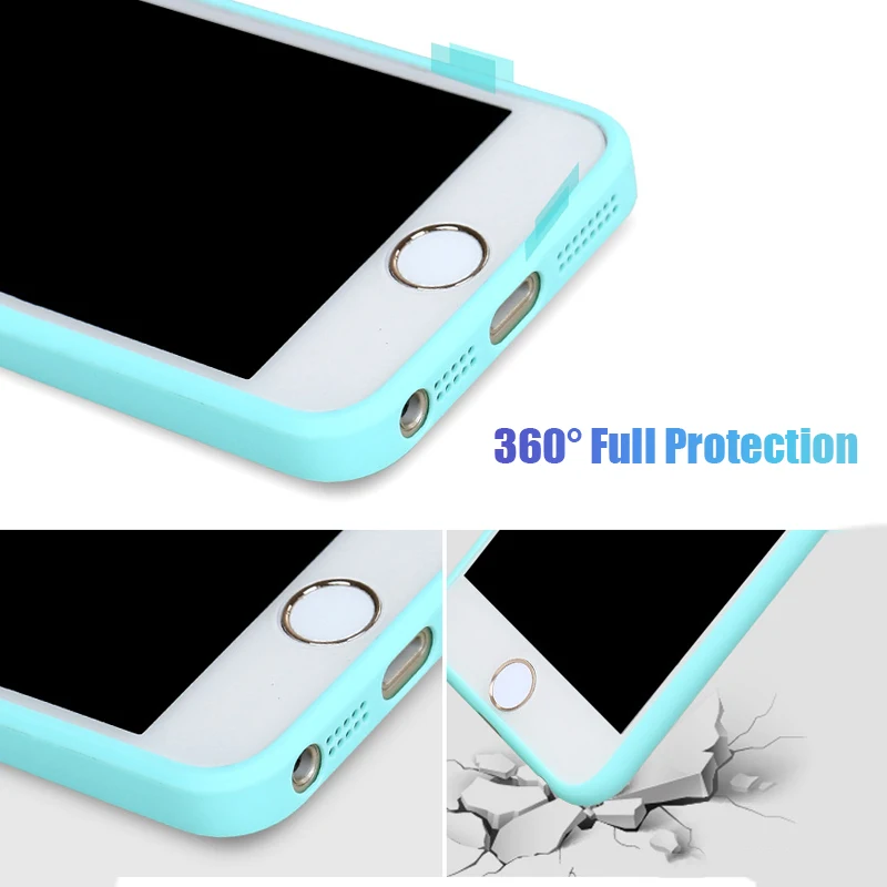 CAPAME For iPhone 5S Case SE 5 Shockproof 360 Girls Cute Candy Soft Silicone Fundas |