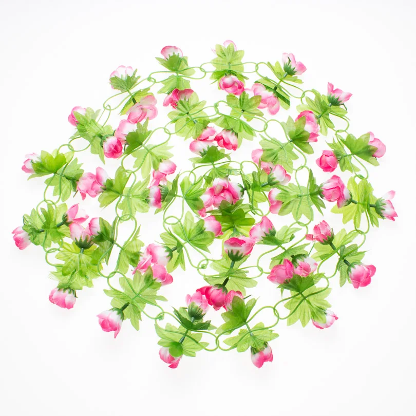 10pc 210cm Fake Silk Lotus Ivy Vine Artificial Flowers w/ Green Leaves Home Wedding Decoration Marriage Ornamental Garland Decor | Дом и сад