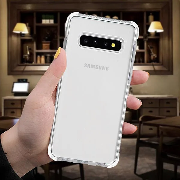 White SUYACS противоударный Прозрачный чехол для телефона для samsung Galaxy S10Plus S10e S10 для iPhone XR XS Max XS Мягкий ТПУ чехол для задней панели телефона - Цвет: White