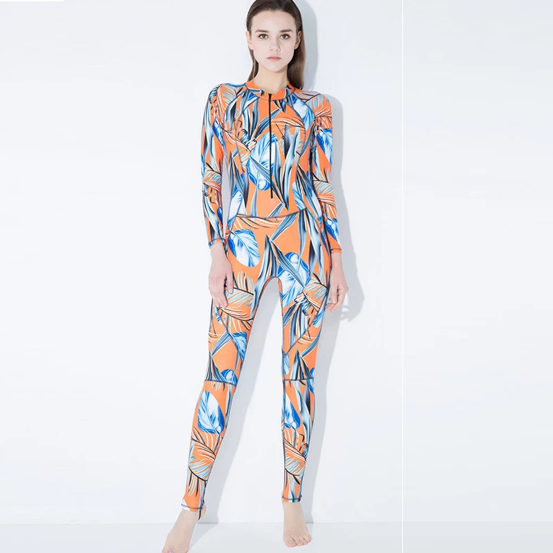 2018 женский спортивный купальник для серфинга слитный с принтом пляжная одежда