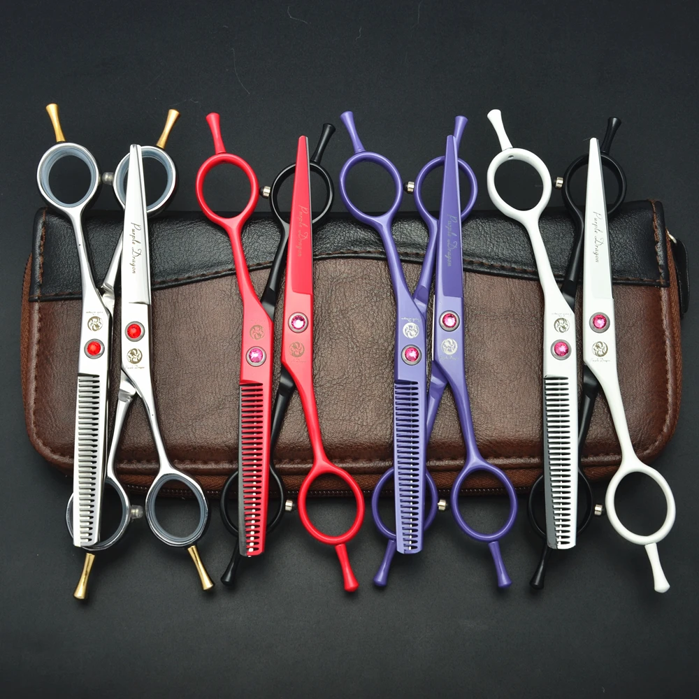 

2Pcs 1012Z 5.5'' Purple Dragon Hairdressing Scissors 440C Hair Cutting Scissors Hair Thinning Shears Professional Hair Scissors