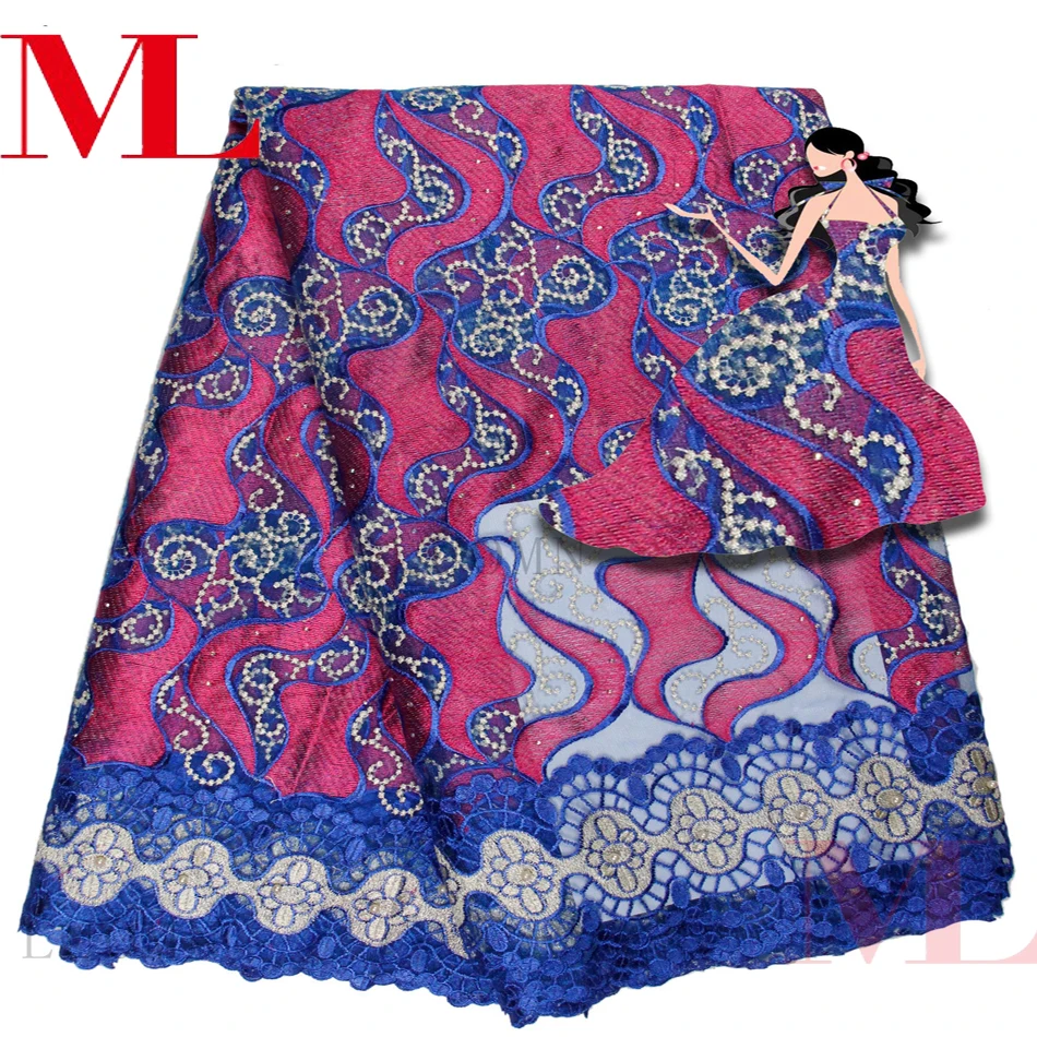 Ml 5yards African Lace Fabric 2018High Quality Nigeria Embroidered Net Tulle French For Wedding Party Dress hq920 | Дом и сад