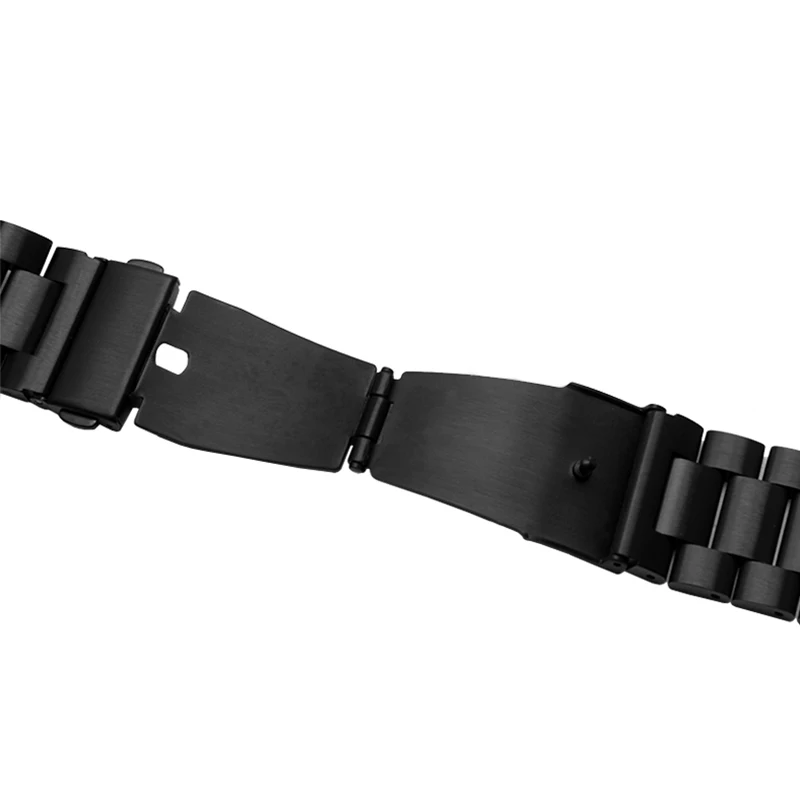 Качественный браслет из нержавеющей стали 22 мм черный серебристый металлический