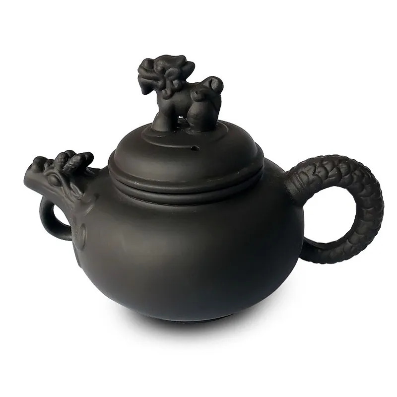 

130ml Authentic Chinese Yixing Purple Clay Teapots Kungfu zisha Tea pot Handmade Dragon Teaware set For Gift with Safe Package