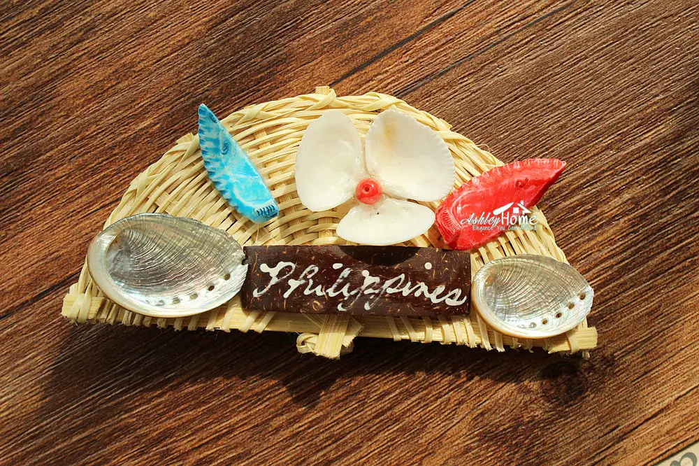 Филиппины ручной работы соломенный вентилятор с ракушками туристические