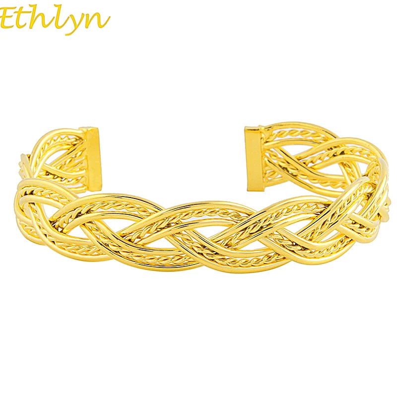 Ethlyn 2017 браслет в эфиопском стиле для женщин Золотой и медный девочек-подростков