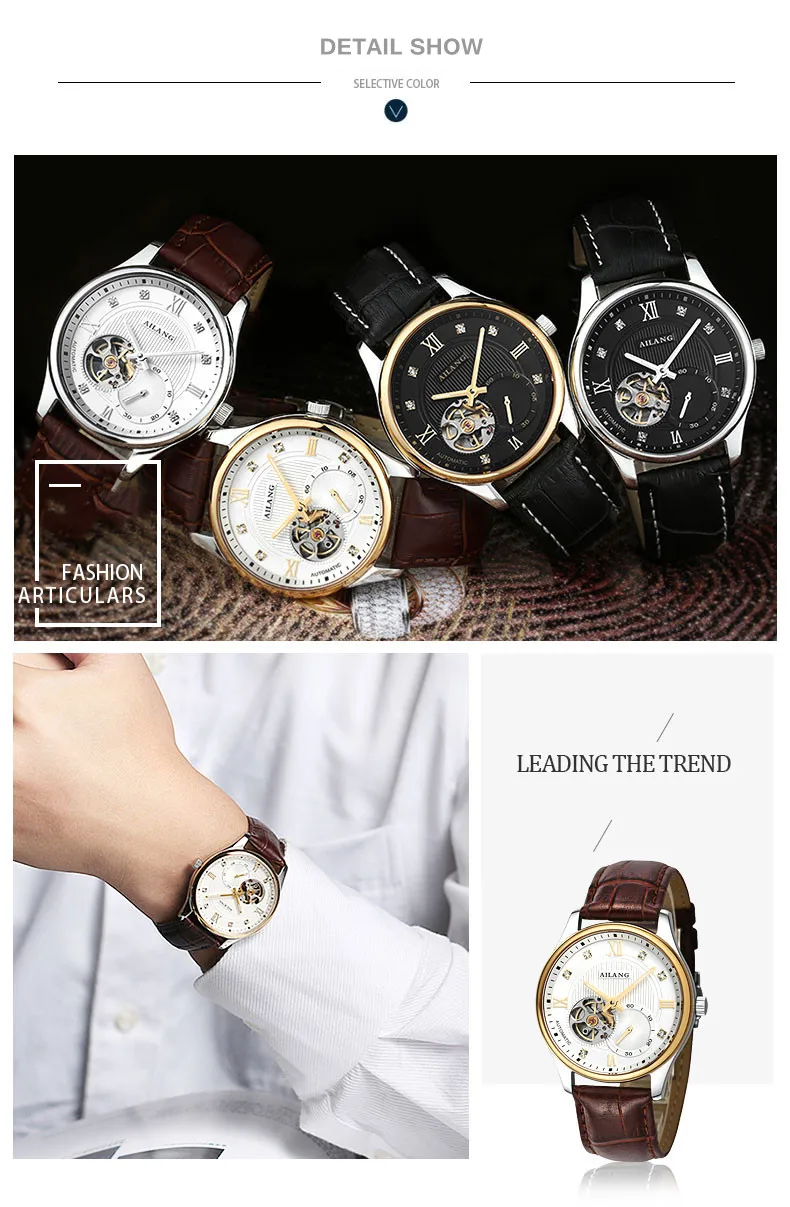 AILANG Tourbillon Мужские часы люксовый бренд Мужские часы автоматические часы алмаз Relogio синий сапфир механические часы
