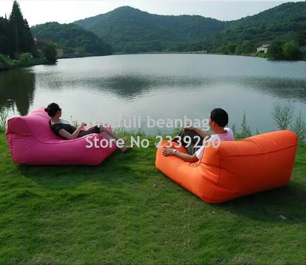 Cover only No Filler- Low price bulk sale sofa style lazy outdoor floating bean bag in orange HEAVY DUTY lounger | Мебель